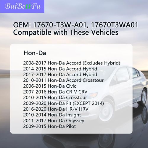 17670-T3W-A01 Gas Cap, Fuel Tank Gas Cap For Honda Civic, Accord, Pilot, CRV, Crosstour, Fit, Odyssey, Insight, HRV, Replace,2007,2008,2009,2010,2011,2012,2013,2014,2015,2016,2017,2018,2019,2020