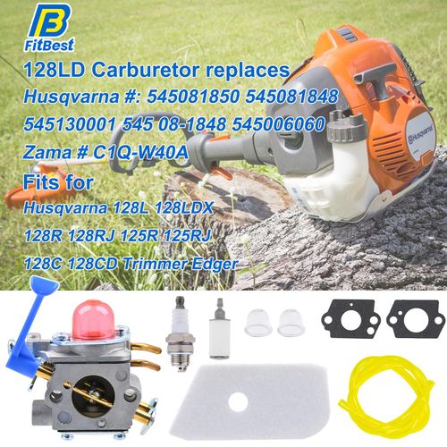 FitBest 128LD Carburetor Kit for Husqvarna 128C 128L 128LD 128R 128RJ 128CD 128LDX Trimmer 545081848 C1Q-W40A Carb