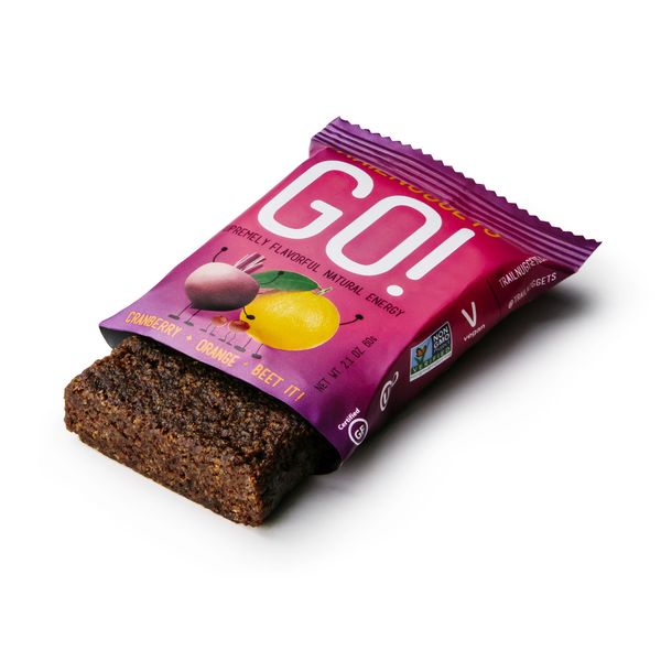 Trailnuggets GO! Energy Bar, Just Beet It, Vegan, Non-GMO, Gluten-Free, Dairy-Free, Soy-Free (Pack of 12)