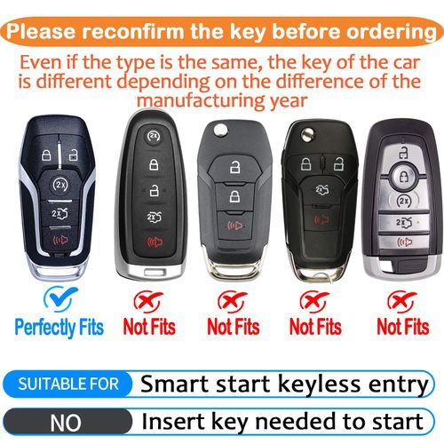 Sindeda for Ford Key Fob Cover with Keychain Soft Full Protection Key Shell Compatible with Ford Fusion Mustang F150 Edge Explorer Lincoln MKZ MKC MKX Smart key (Silver)