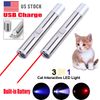 2PCS USB RECHARGEABLE SUPER LASER POINTER PEN 3in1 Cat Pet Toy Red UV Flashlight