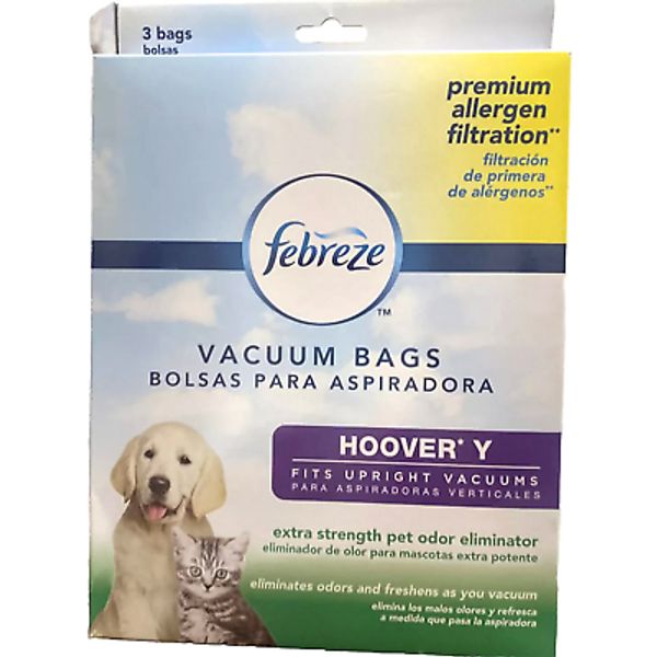 3 pack  Febreze Hoover Y Vacuum Bags Extra Strength Pet Odor Eliminator new bx61