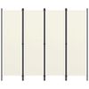 CHARMMA 4-Panel Room Divider Cream White 78.7"x70.9"-3.59KG