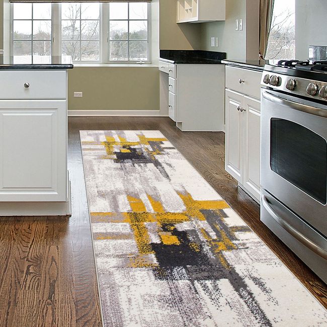Rugshop Kitchen Rugs Contemporary Modern Abstract Carpet Floor Runner Rugs 2x10