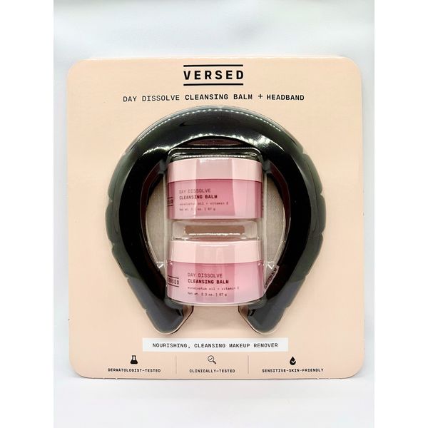 Versed Bundle of Day Dissolve Cleansing Balm 2.3 oz, 2 Pack Plus Headband