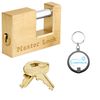 Master Lock 605DAT Coupler Latch Lock-Solid Brass Trailer Lock Bundle with Lumintrail Keychain Light