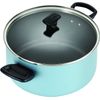 Dishwasher Safe Nonstick Cookware Pots and Pans Set, 15 Piece, Aqua