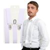 Basic Sense 25mm Plain Braces Heavy Duty engraved Clips, White