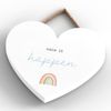 Global Designs Make It Happen Rainbow Postivity Themed Colourful Hanging Plaque