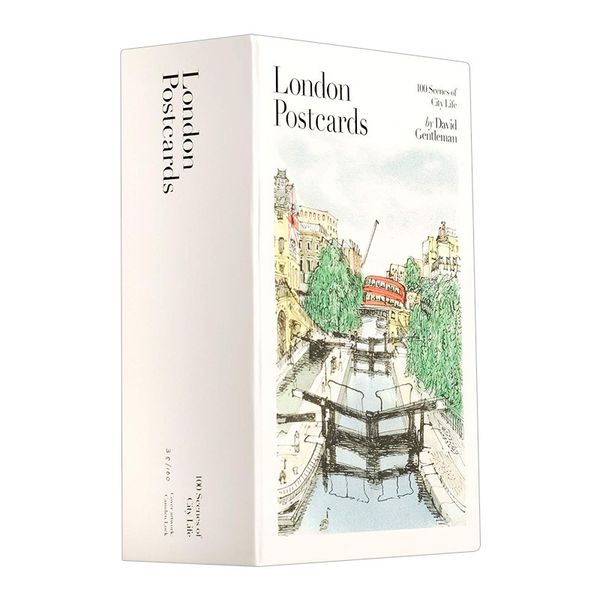 100 London Postcards 英文原版 伦敦 城市水彩画明信片 英文版 进口英语原版书籍