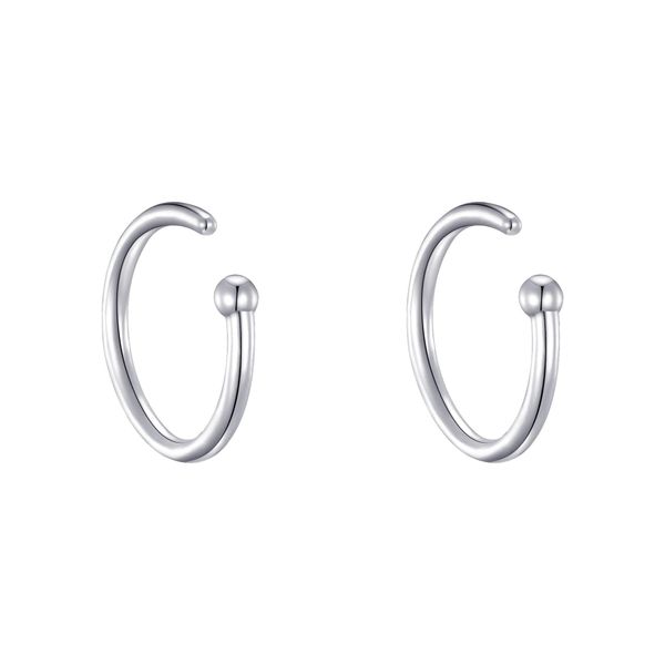 Philip Jones Sterling Silver Micro Thread Hoop Earrings