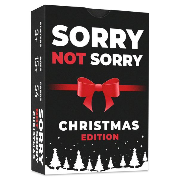 Christmas Card Game Sorry Not Sorry - Family Games | Christmas Stocking Filler Games | Xmas Gift Ideas, Secret Santa Gifts | Holiday Party Games | Cards Games for Adults Parties | Age 15+