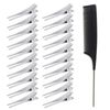 VEGCOO 60 Pack Profession Hairdressing Double Prong Pin Curl Clips, 1.8 Inches Hair Clips Metal Alligator Clips Styling Clips for Hair Styling and Haircut