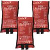 3x 1.0m x 1.0m Soft Case Blanket - FireShield