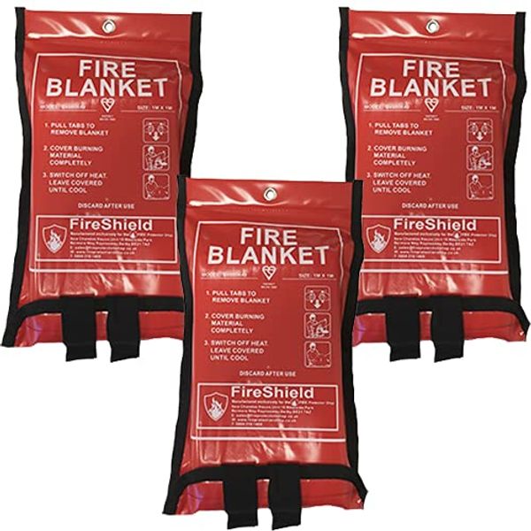 3x 1.0m x 1.0m Soft Case Blanket - FireShield