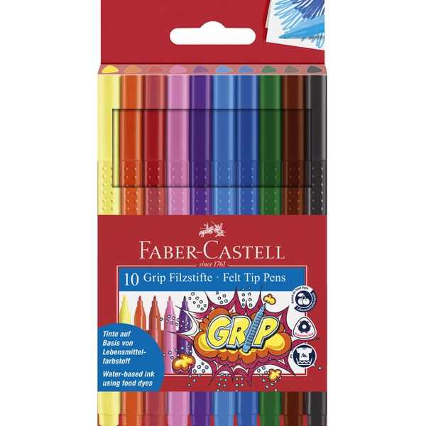 Washable Grip Markers 10/Pkg-