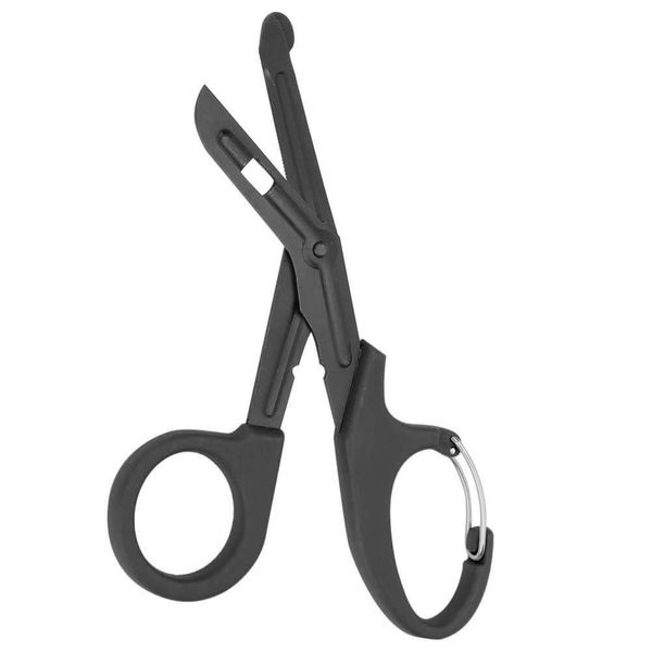 IMKRC - Titanium Bandage Shears Scissors EMT and Medical Scissors, Stealth Black Coated for Nurses, Students, Emergency Room Paramedics - Perfect Nurse Scissors for First Aid, Tough Cuts (Black, 19cm)