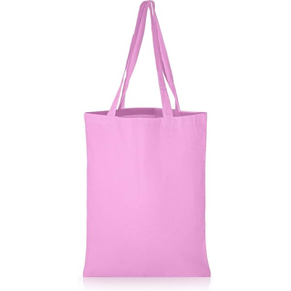 IMFAA Pack of 10 Premium Quality Long Lasting 100% Cotton Canvas Tote Reusable Shopping Bags Ideal for Printing and Embroidery (Pink,Small 30x30x30)