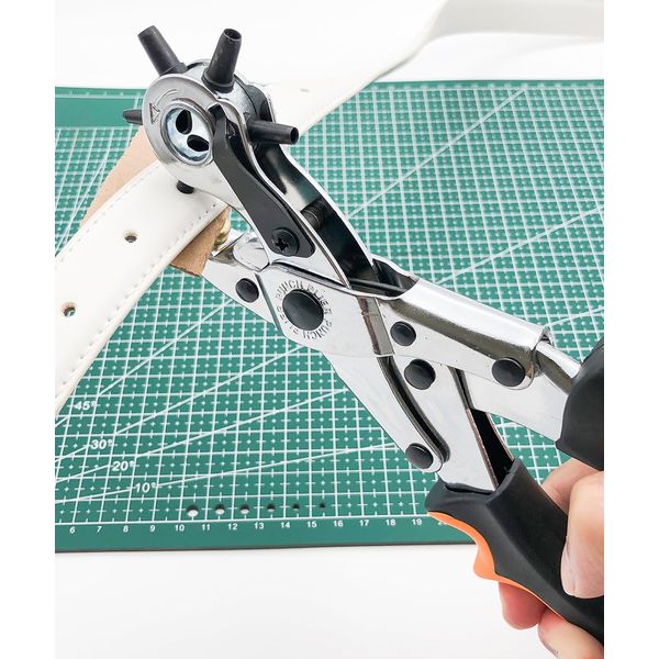 Belt Hole Punch Belt Hole Punch Leather Punch Rotating Leather Punch Size 0.08 - 0.18 inches (2 - 4.5 mm) Suitable for DIY Leather and Belt, Cardboard, Plastic Watch Strap, Bag Strap, etc