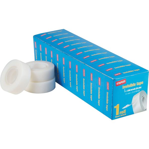 STAPLES 52477-P12 Invisible Tape 12 Pack (Each 36 Yards)