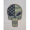 PUNISHER SKULL AMERICAN FLAG CAMO FOREST TACTICAL MILITARY ARMY HOOK PATCH