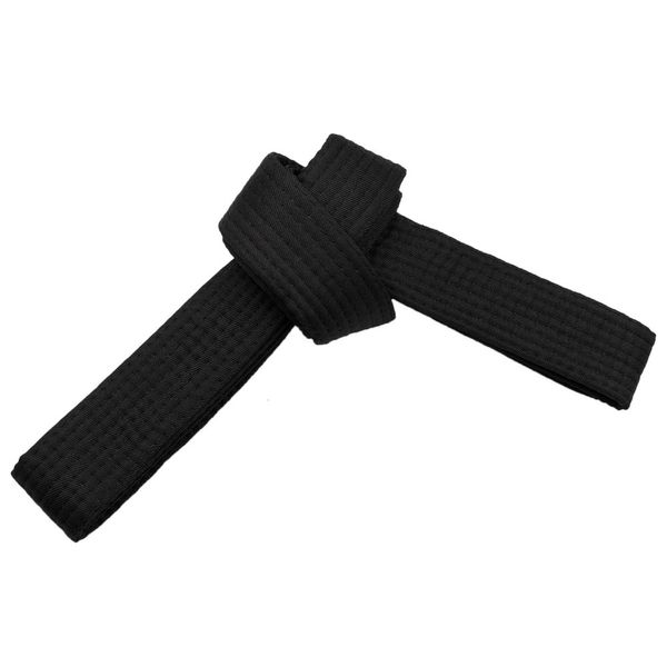 TopTie Karate Taekwondo Belt, Martial Arts Double Wrap Solid Rank Belt-Black-Size 2