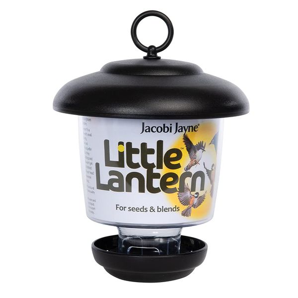 Hanging Lantern Garden Bird Feeder - Jacobi Jayne Little Lantern Outdoor Hanging Bird Feeder - Small Seed And Mealworm Bird Feeder For Garden And Wild Birds