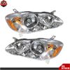 Headlights For Toyota Corolla LE CE 2003-2005-08 Halogen Left+Right Side Chrome