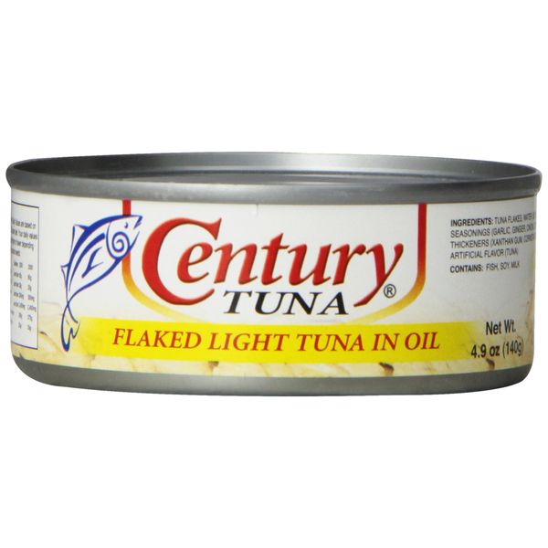 Century Tuna Flaked Light Tuna in Oil | High in Protein and Rich in Omega 3 DHA Canned Tuna, 4.9 Ounce (Pack of 12)