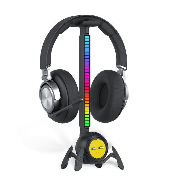 KIWIFOTOS Schreibtisch-Kopfhörer-Aufhänger, Kopfhörerständer Spider Design Headset Halter mit RGB Licht PC Gaming Zubehör für Schreibtisch Kopfhörerhalterung