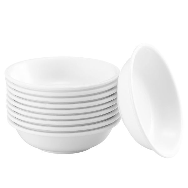 Cabilock Sauce Serving Bowls Plastics- Set of 20, Dipping Sauce Disheswhite Melamines Dipping Potsmini White Bowlssmall Bowls for Sushi Snack Tapas Kitchen Restaurant