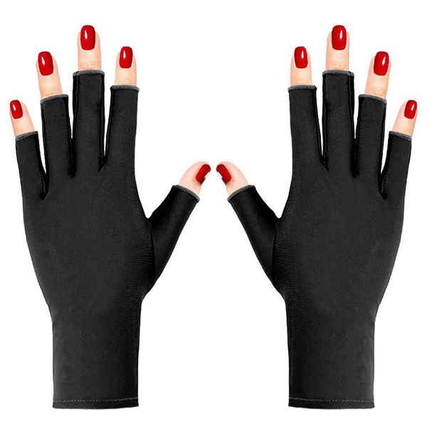 Pimoys UV Gloves for Gel Manicures UPF50+ Fingerless UV Light Gloves for Gel Nails,UV Nails Gloves Manicure Gloves UV Protection Gloves