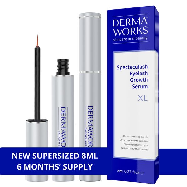 AWARD WINNING Spectaculash Lash Serum (XL- 8ML) - Eyelash Serum - Eyelash Growth Serum - Eye lash Serum for Growth & Thickness - Lash Enhancing Serum Conditioner for Rapid Eyelash Growth - DERMAWORKS