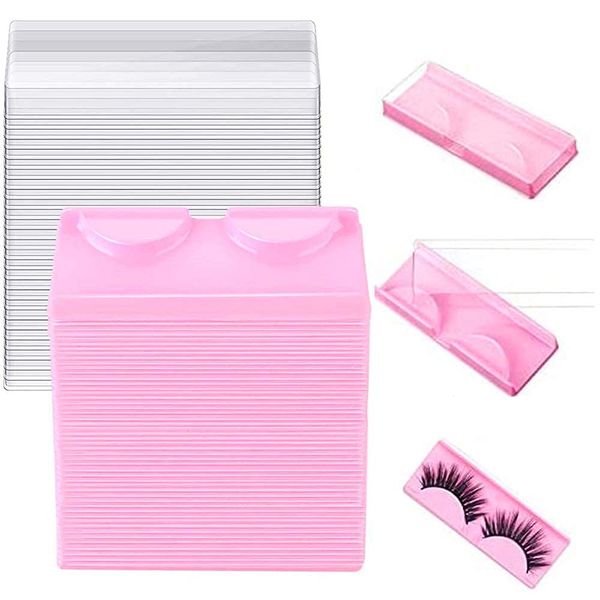 50Pcs False Eyelash Storage Box Empty Storage Box Case Unit Container Empty False Eyelashes Case Plastic Eyelash Box Container Holder for False Eyelash Care Storage Cosmetic Tools(83 x 31 x 10 mm)