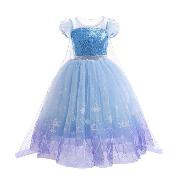 Dressy Daisy Little Girls Ice Princess Snow Queen Halloween Birthday Christmas Party Dress Up Costume with Cape Size 8-10