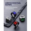 Bandmax Gemstone Signet Ring for Men, Stainless Steel, Ruby Stone, Wedding Ring, Size 13