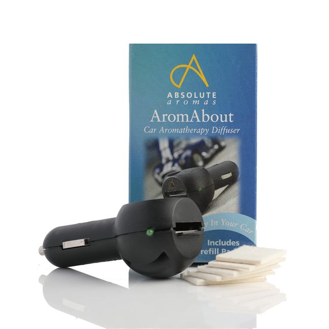 Absolute Aromas Aromabout Car Diffuser, Plastic, Black, 9 x 7 x 2 cm