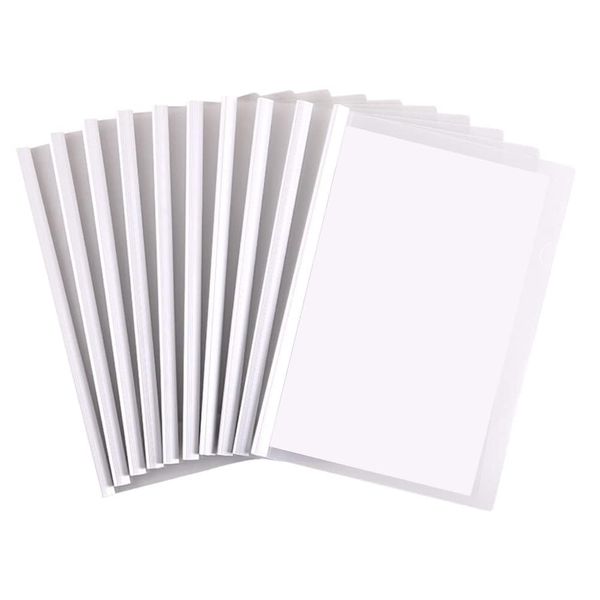 YINKE Slide Files A4 Thick Binding 1.5cm Wide Holds Up to 130 Sheets White 10 Pack Recommended Rail File Set for Folders, Meetings, Office, Seminars and Presentations (White)