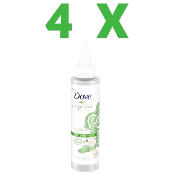 4 Pack Dove Amplified Textures Hydration Boost Scalp Tonic 3.2 oz Ea