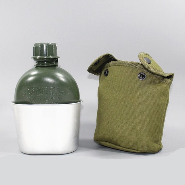 1L Outdoor Military Canteen Bottle Camping Hiking Survival Water