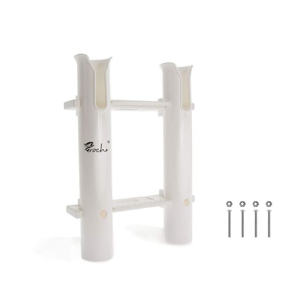 Croch Rod Holder, Boat Supplies, 2 Strands Fishing Rod Stand, Integrated Rod Holder, Fishing Tackle Storage, White