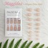 French False Nails, Press on Nails Medium Length, Acrylic White Pearl Stick on Nails, 24pcs Almond False Nails with Glue Elegant Ballerina Fake Nails for Women Girls (White Pearl)