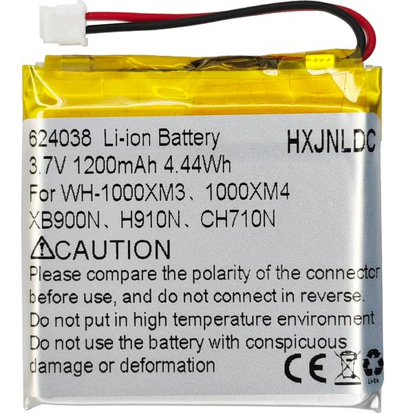 HXJNLDC 3.7V 1200mah Li-Polymer Battery Replacement for Sony WH-1000XM3、WH-1000XM4、WH-XB900N、WH-H910N、WH-CH710N Bluetooth Wireless Noise canceling Stereo Headset SM-03 SP 624038