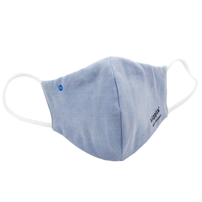 Towel Art Museum 70-9017098 Soft Gauze Mask, Equipped with Anti-Microbial and Defense Filter, Prevents Colds, Splashes, Pollen, Kippis, Solid Color, Scandinavian, Blue, Approx. 5.7 x 4.5 inches (14.5 x 11.5 cm)