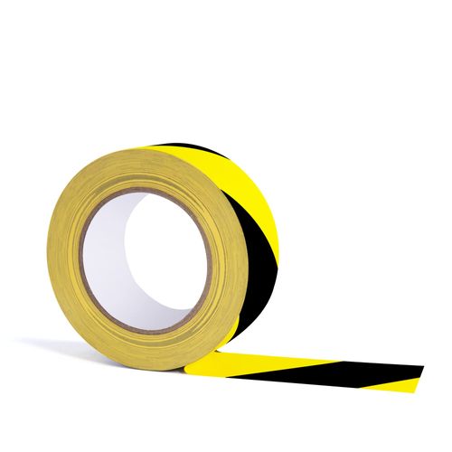 TAPEBEAR Caution Tape, Hazard Tape Black And Yellow, Self Adhesive Warning Tape For Steps, High Visibility Tape For Outdoor, Crime Scene Barrier, Danger Zone, 2inch X 50yard (50mm x 45m)