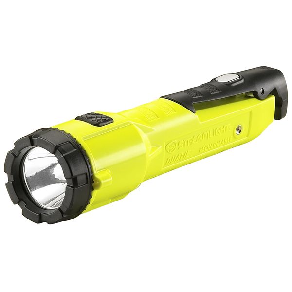 Streamlight 68793 Dualie 275-Lumen Multi-Functional, Intrinsically Safe, Rechargeable Flashlight with Magnetic Clip and 120V/100V AC Charger, Yellow