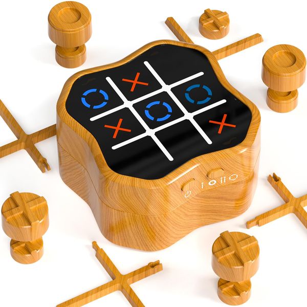 Freeca 3-in-1 Tic Tac Toe Game, Electronic Handheld Games Console for Kids Memory Growth, Christmas and Birthday Gifts for All Ages 3+