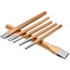6 Piece Chisel Set - High Carbon Steel Punching, Flat, Point, Masonry Chisel for Brick Wall, Granite Percussion Tool