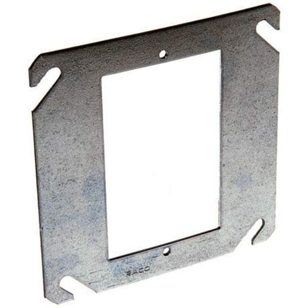 Hubbell-Raco 787 4" Square Cover, 1-Device, Mud Ring, Flat, Drawn, Metallic