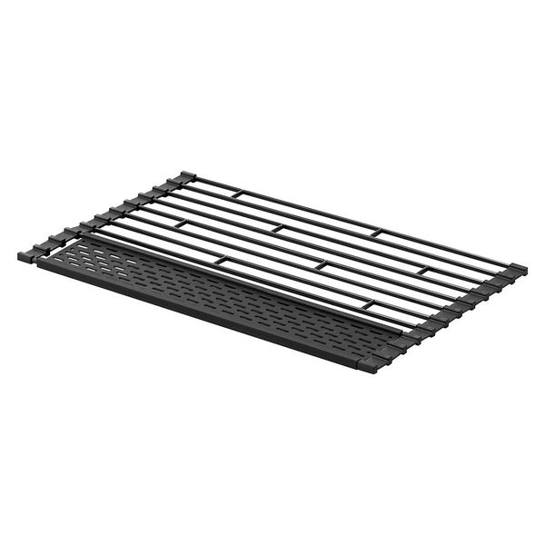 Yamazaki 5058 Folding Dish-Drying Rack Tower with Silicone Tray, Small, Black, Approx. 16.5 x 10.2 x 0.3 inches (42 x 26 x 0.8 cm), Tower, Includes Tray for Draining Small Items